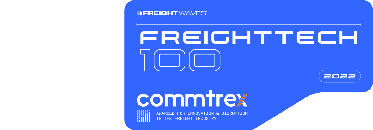 2022 FreightWaves FreightTech 100 Award with Commtrex logo