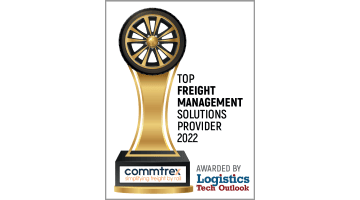 2022 Top Freight Management Solutions Provider Award with Commtrex logo