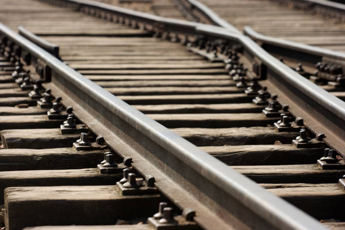 Closeup of a railway junction