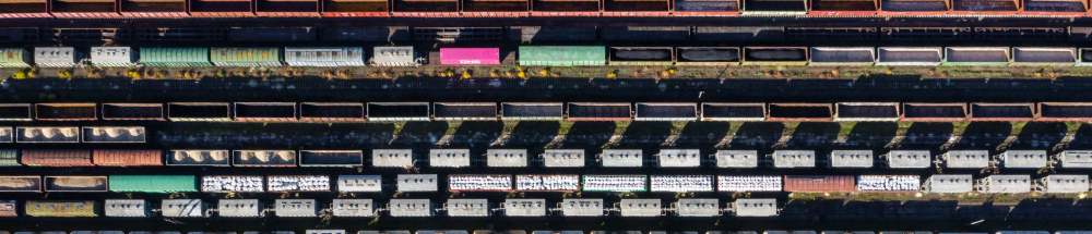 Railcars In Storage Yard (Cropped)